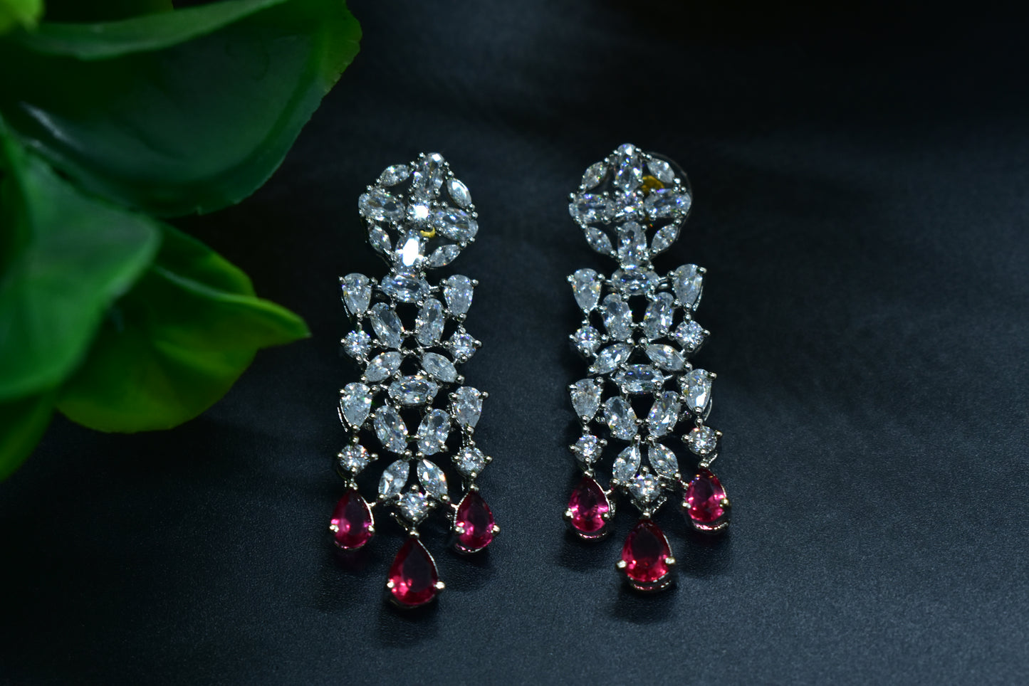 Kashvi Rose Gold Polish AD Designer Earrings