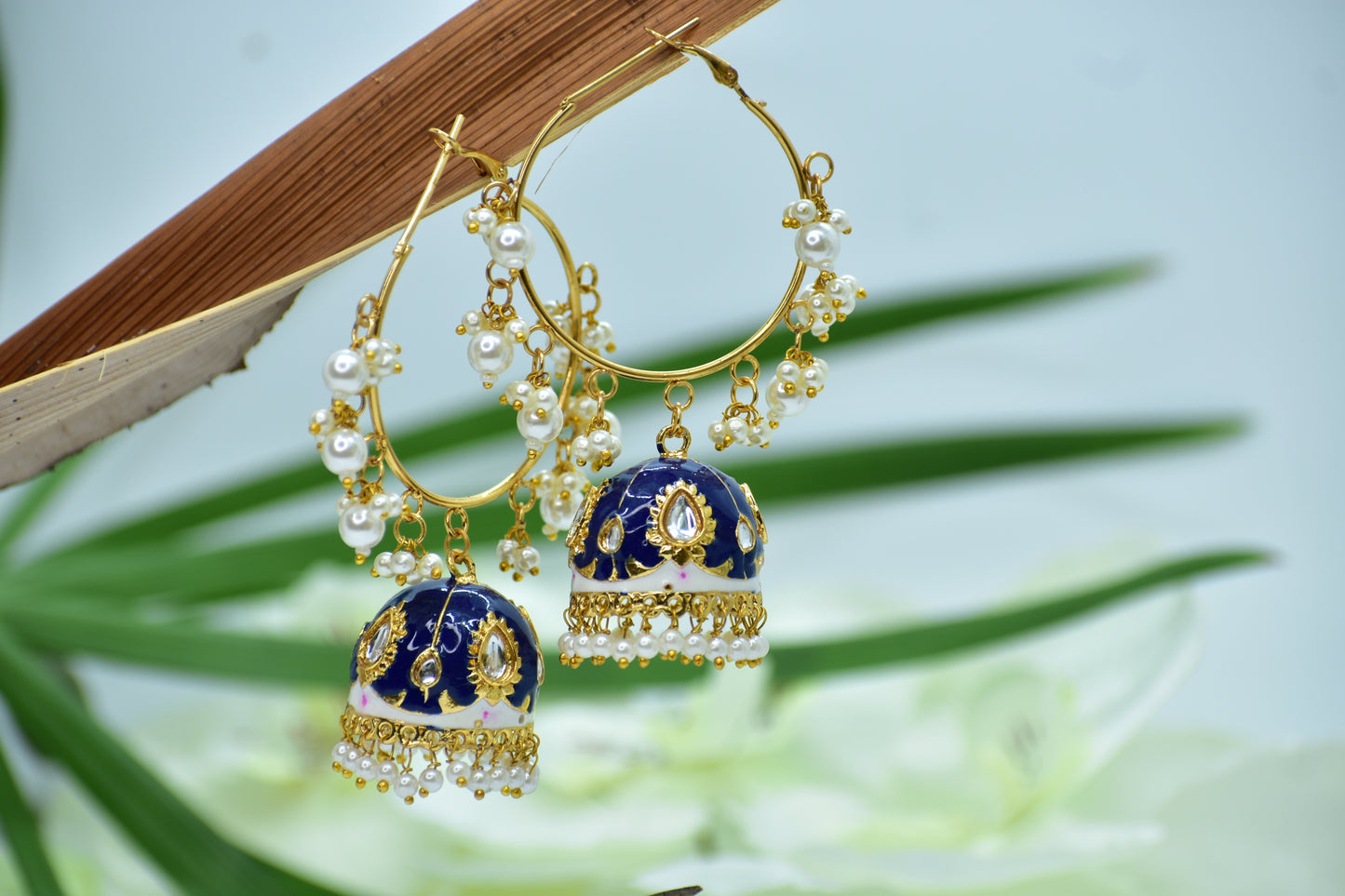 Naira Floral Polki Hoops