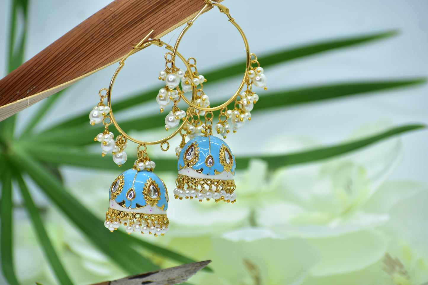 Naira Floral Polki Hoops