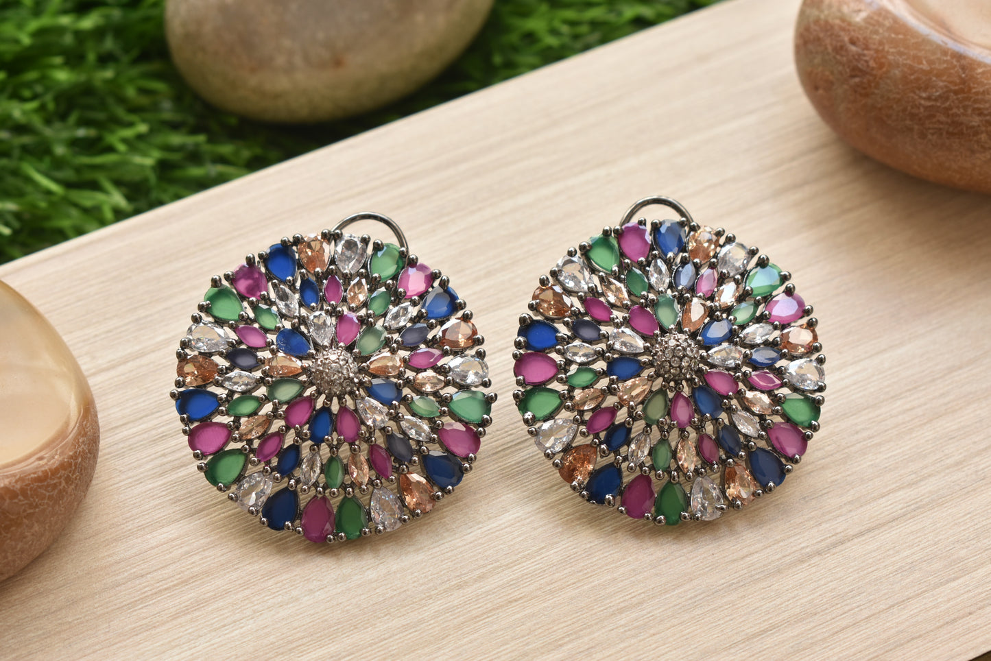 Adira AD Stone Stud Earrings
