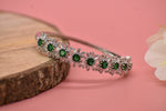 Idhika Sterling Green Stone AD Designer Bracelet