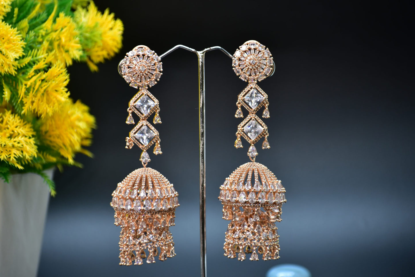 Zarna AD Chandelier Earrings