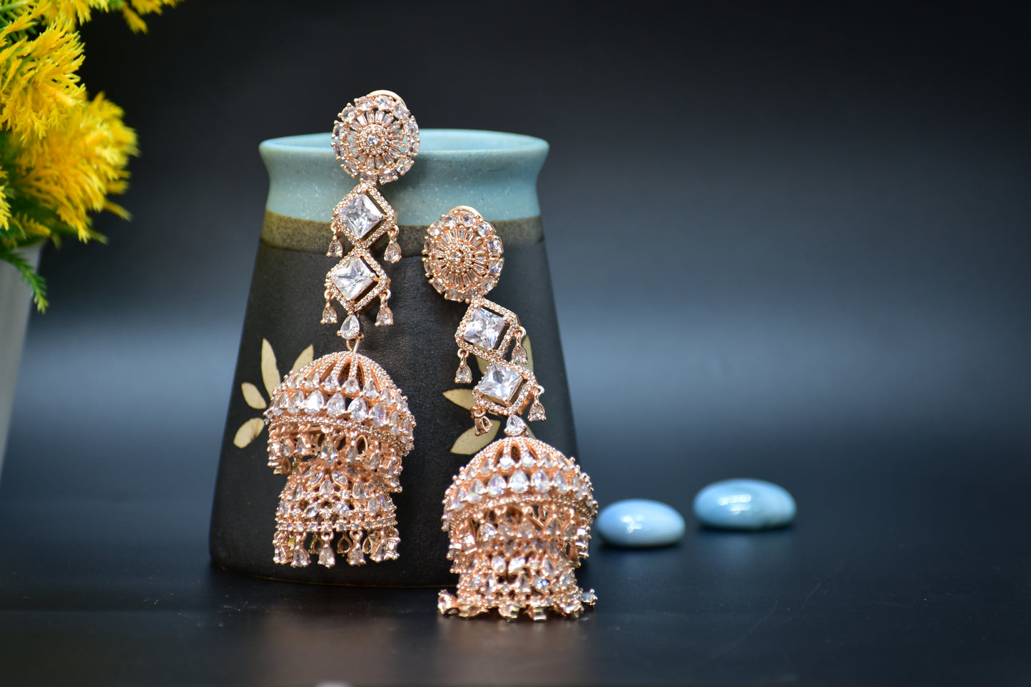 Zarna AD Chandelier Earrings