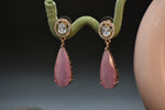 Kaia Pink Rose Gold Polish AD Designer Drop Earrings
