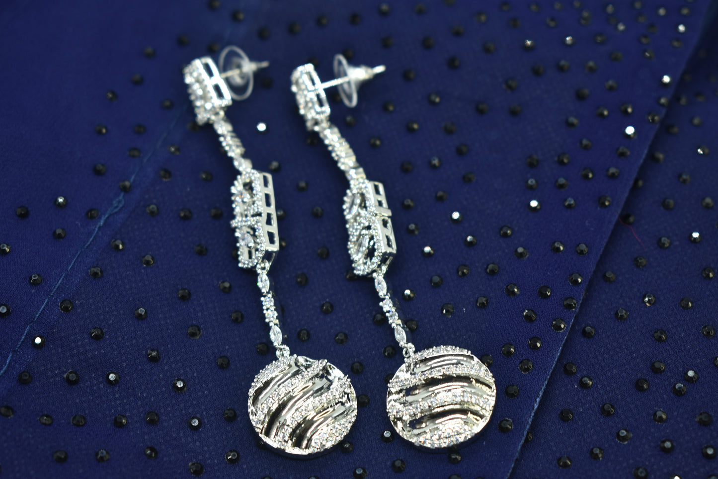 Kashika Rose Gold Polish AD Designer Earrings