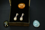 Ojasvi Silver Polish AD Designer Pearl Drop Earrings
