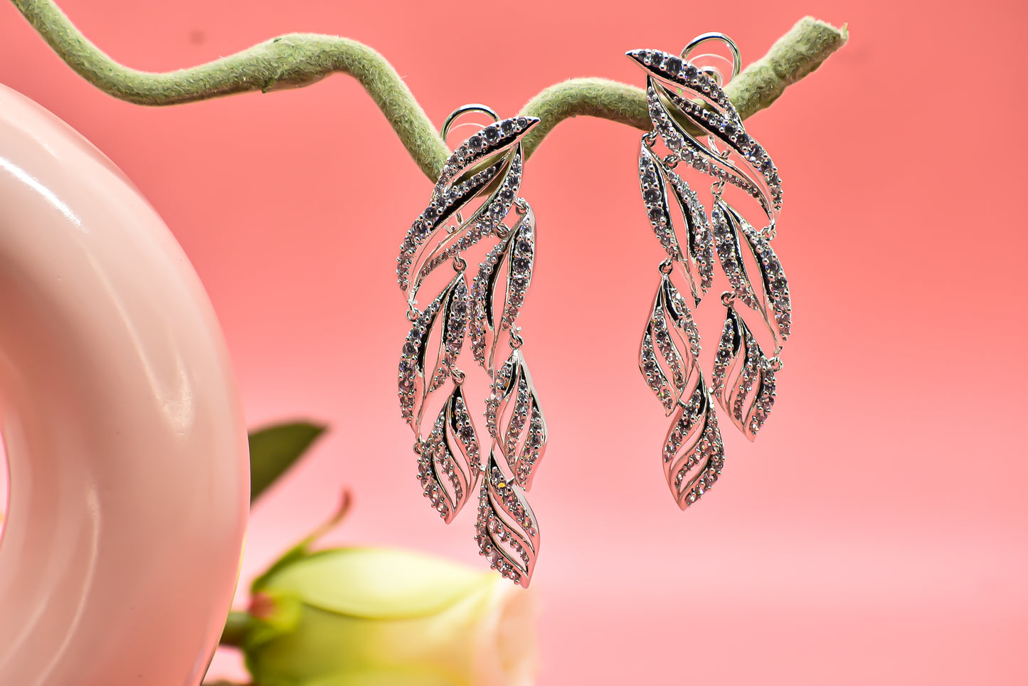 Pari Silver Polish AD Designer Earrings