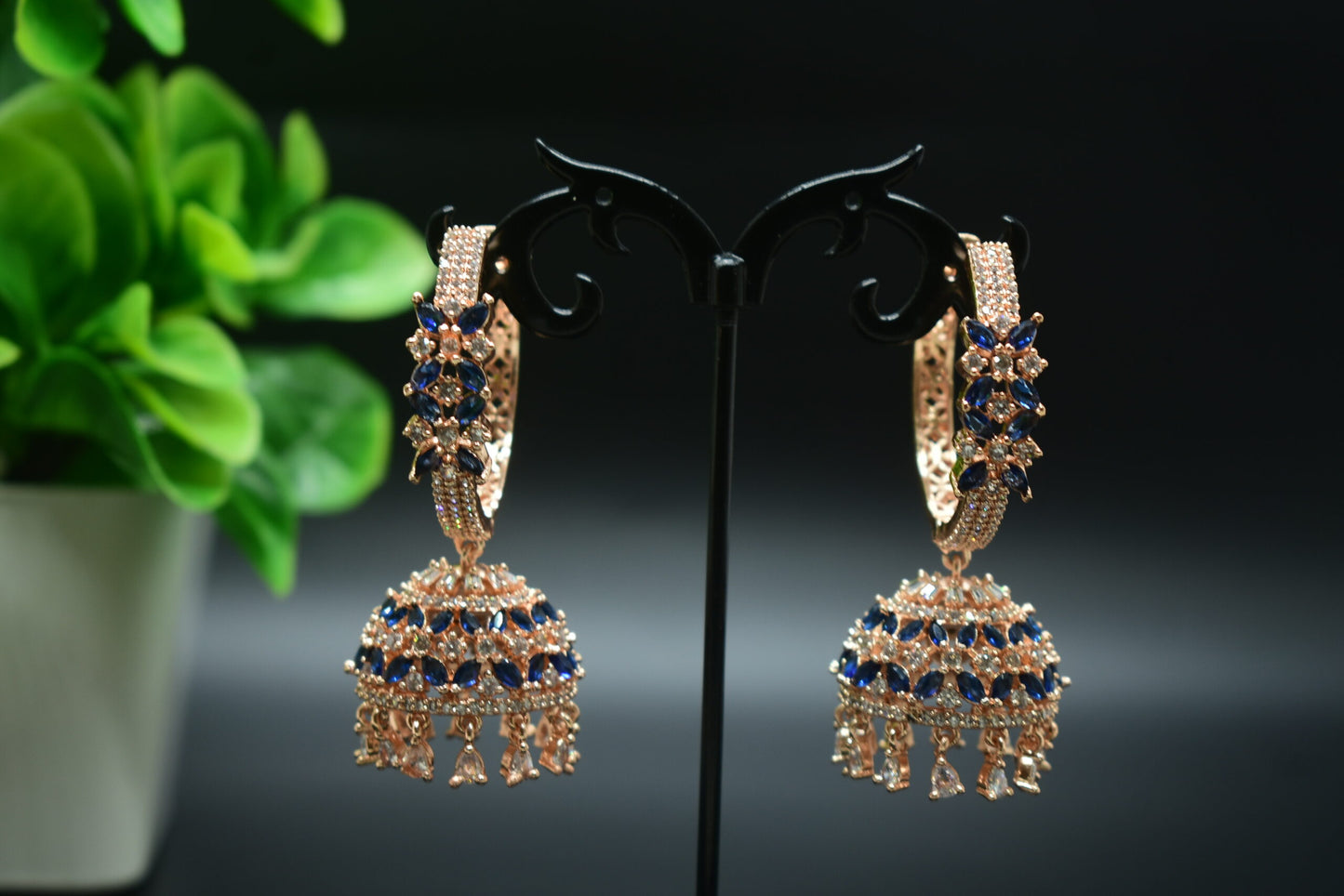 Rosegold AD Jhumkis