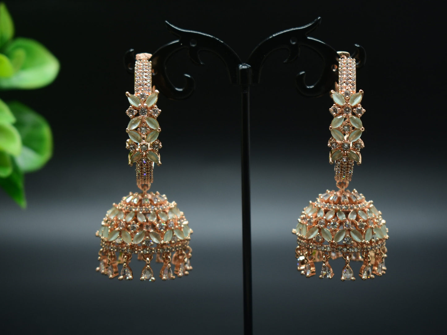 Rosegold AD Jhumkis