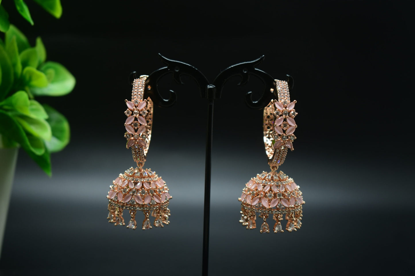 Rosegold AD Jhumkis