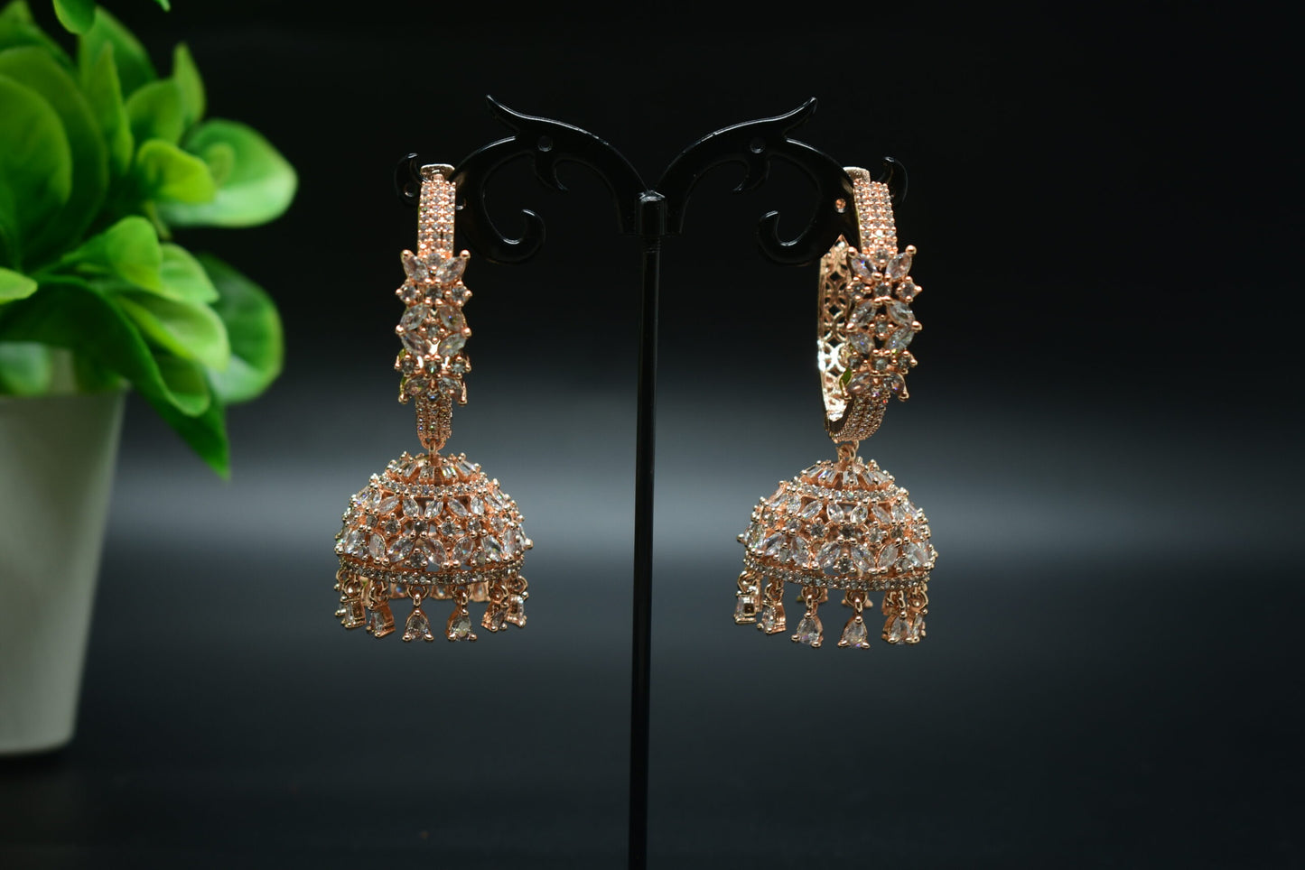 Rosegold AD Jhumkis