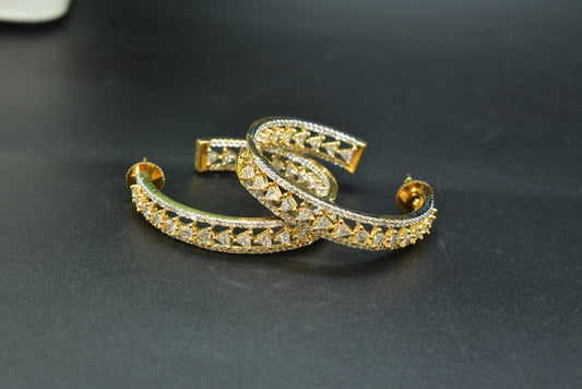 Avani Gold Polish AD Designer Bali Earrings
