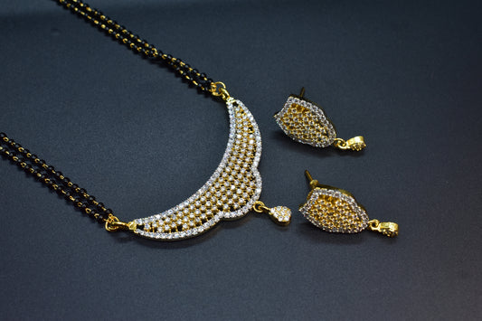 Nysa Gold Polish CZ Designer Mangalsutra Set