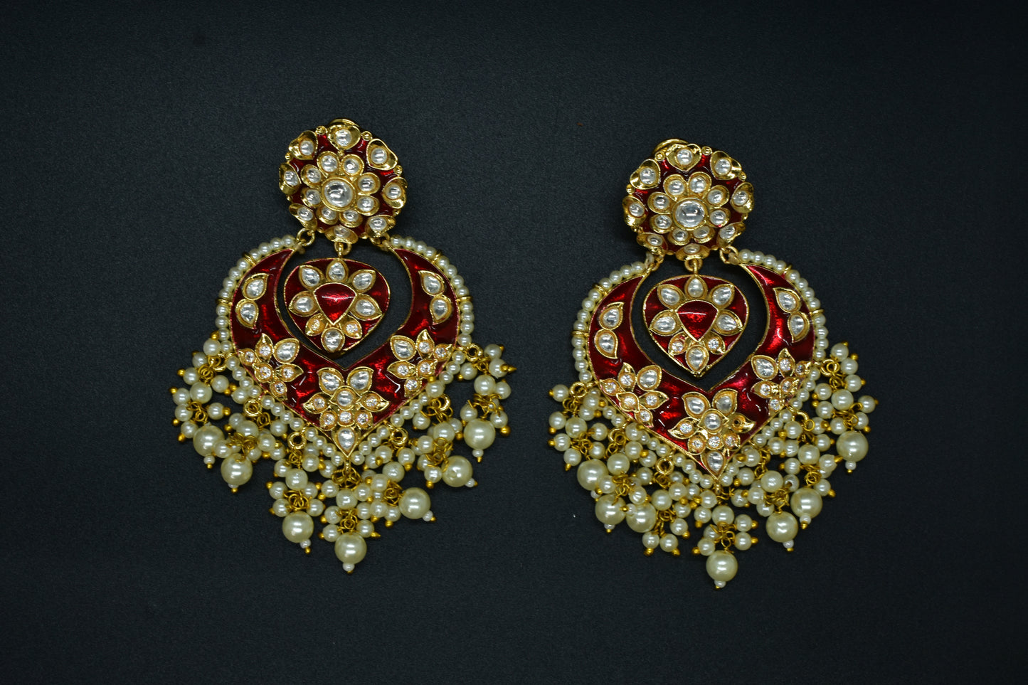 Tia Pearl Kundan Designer Earrings