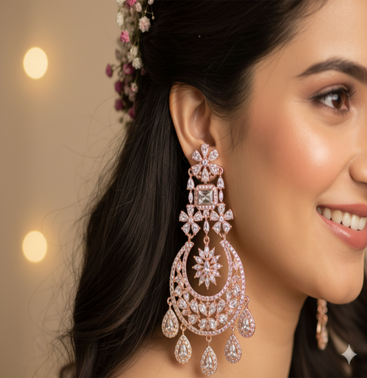 Rosegold AD Earrings