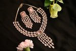 Giordi Baby Pink CZ Designer Necklace Set