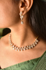 Hansika Gold Polish CZ Designer Necklace Set
