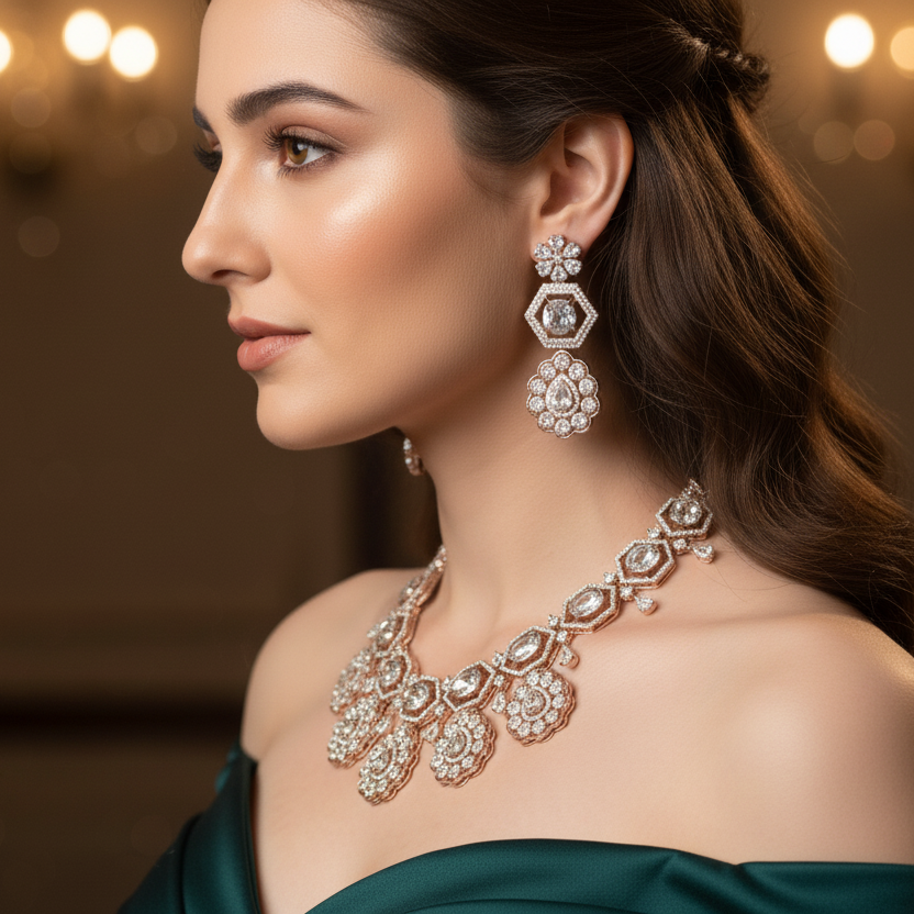 Sandhya CZ Designer Necklace Set