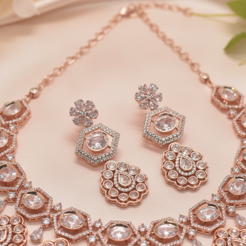 Sandhya CZ Designer Necklace Set