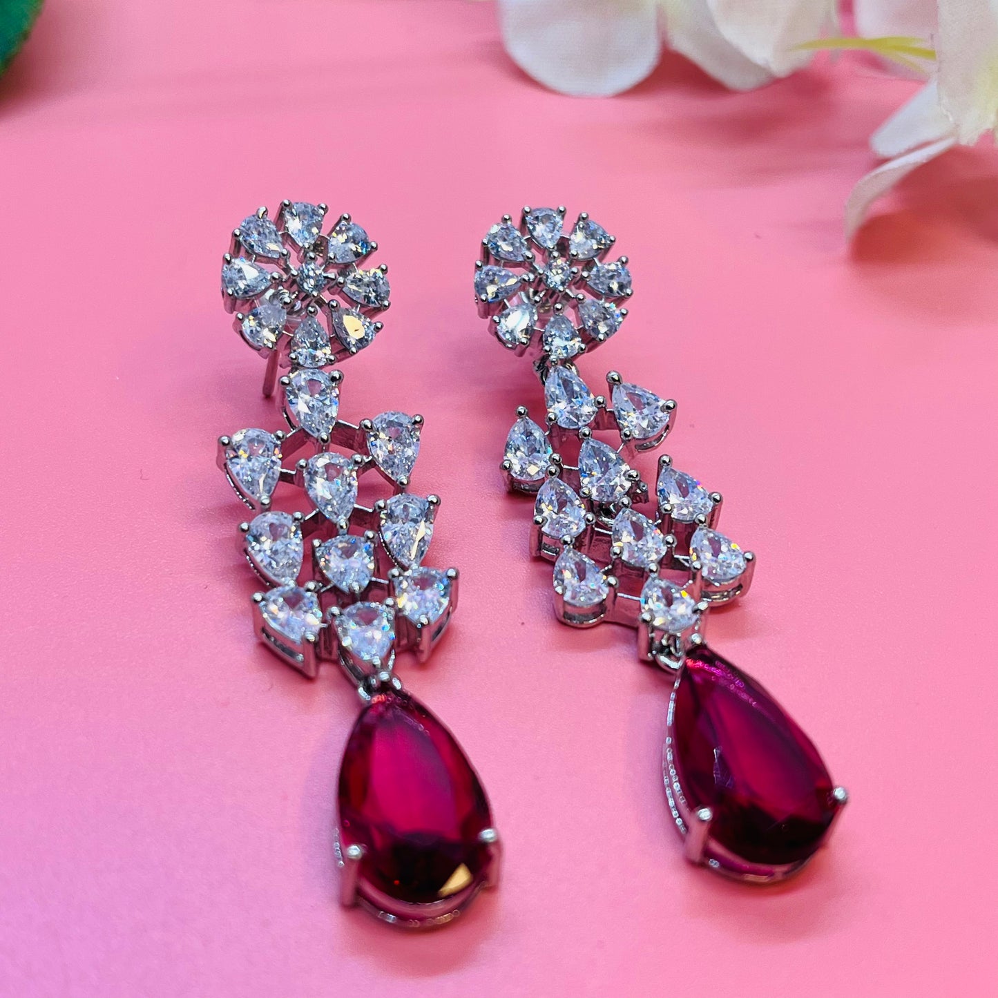 Hania Silver Polish CZ Designer Necklace Set