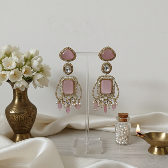 Trendy Moissanite Matte Elegant Earrings