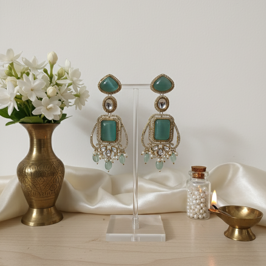 Trendy Moissanite Matte Elegant Earrings