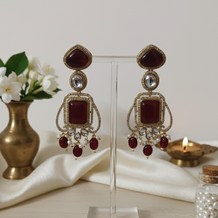 Trendy Moissanite Matte Elegant Earrings