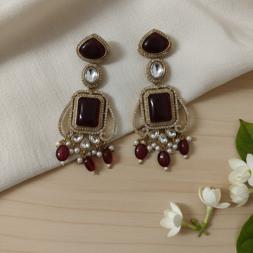 Trendy Moissanite Matte Elegant Earrings