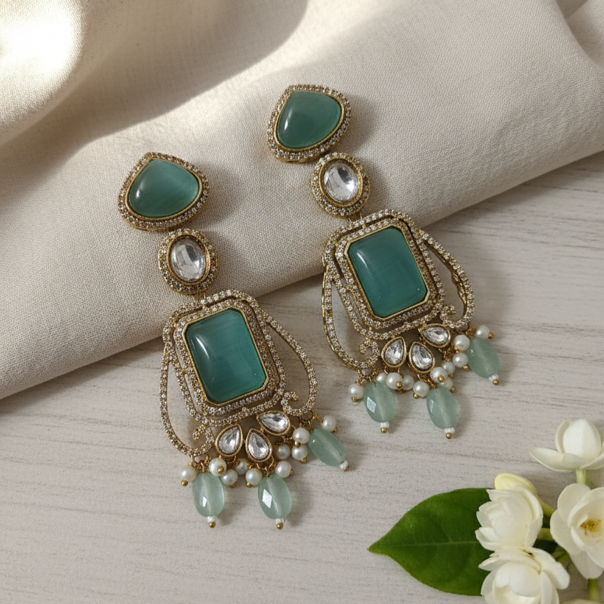 Trendy Moissanite Matte Elegant Earrings