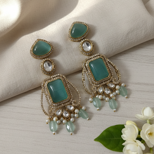 Trendy Moissanite Matte Elegant Earrings