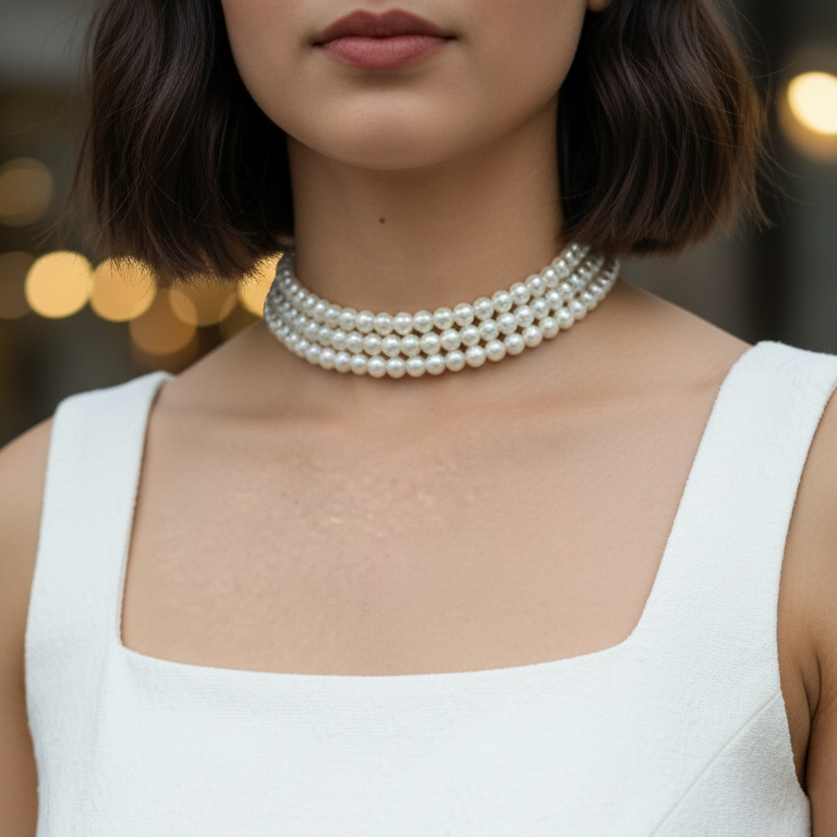 Women Kashvi Stylish Three Layered Royal Elegant Choker set