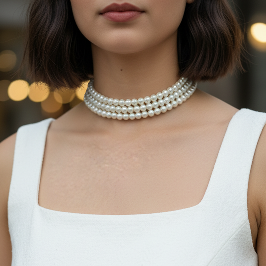 Women Kashvi Stylish Three Layered Royal Elegant Choker set