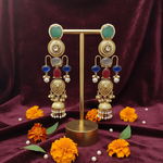 Designer Moissanite Multicolour Royal Long Jhumki Earrings