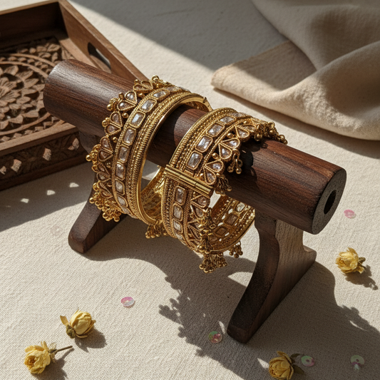 Pihu Traditional Rajwada Gold Plated Ghungroo Bangle Kada