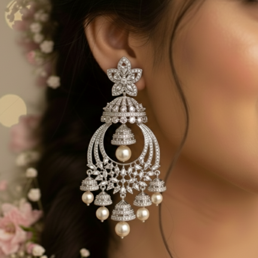 Elegant Zirconia Jhumkas