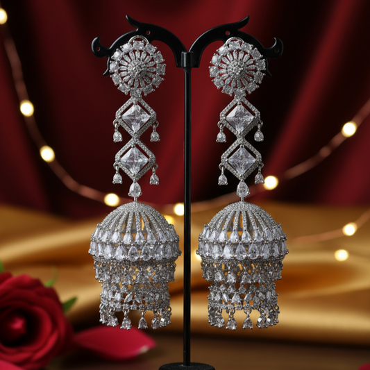Zarna AD Chandelier Earrings