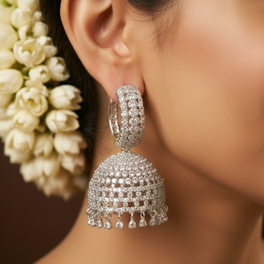 AD Hoop Jhumka Earrings