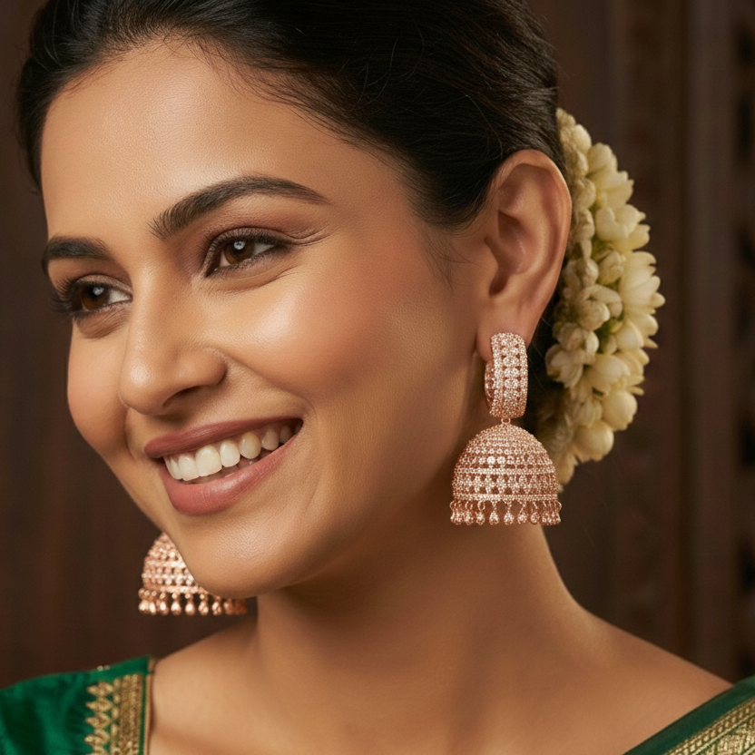 AD Hoop Jhumka Earrings