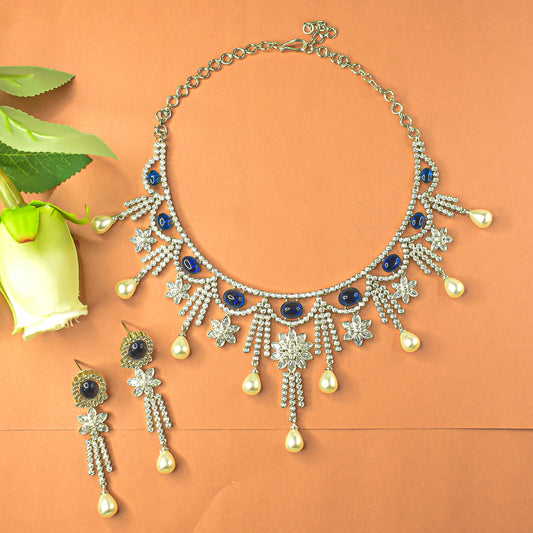 SimranRoyalBlueDesignerNecklaceSet