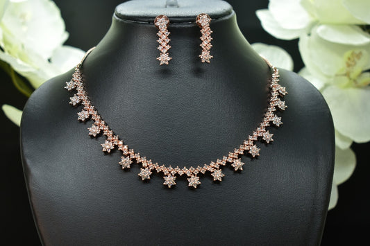 Zoya White Stone CZ Designer Necklace Set