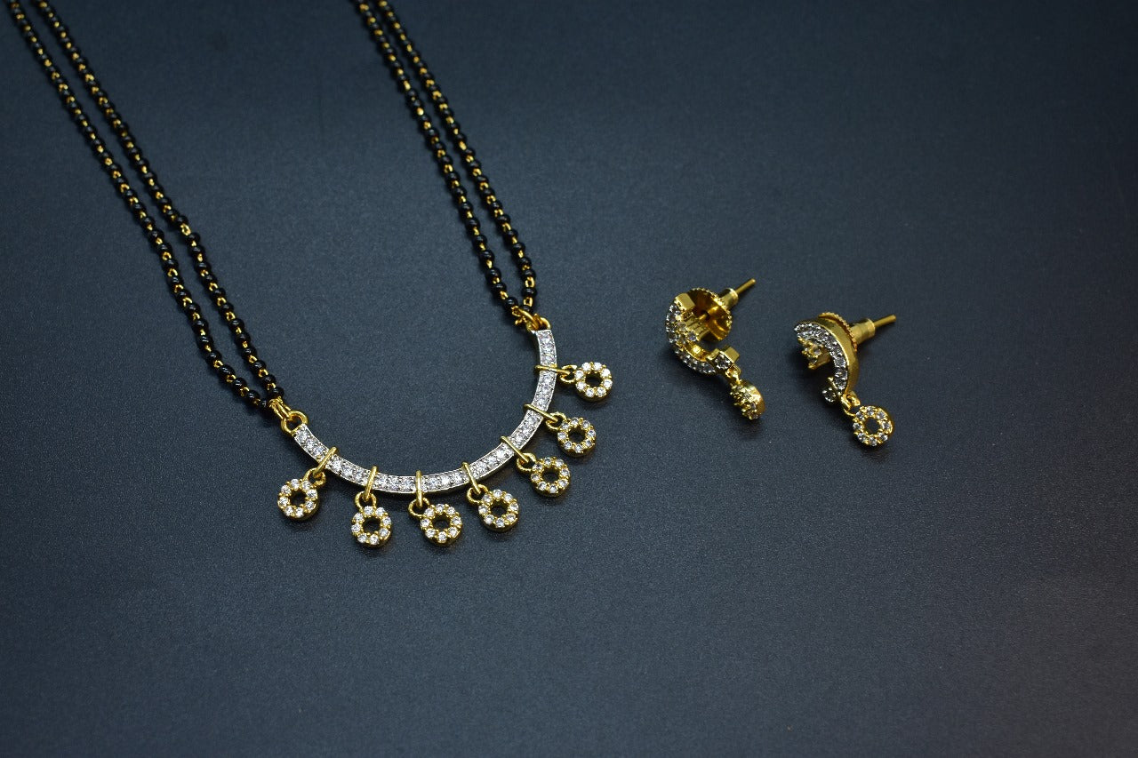 Trisha White Stone CZ Designer Mangalsutra Set