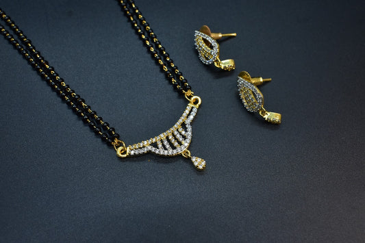 Samira White Stone CZ Designer Mangalsutra Set