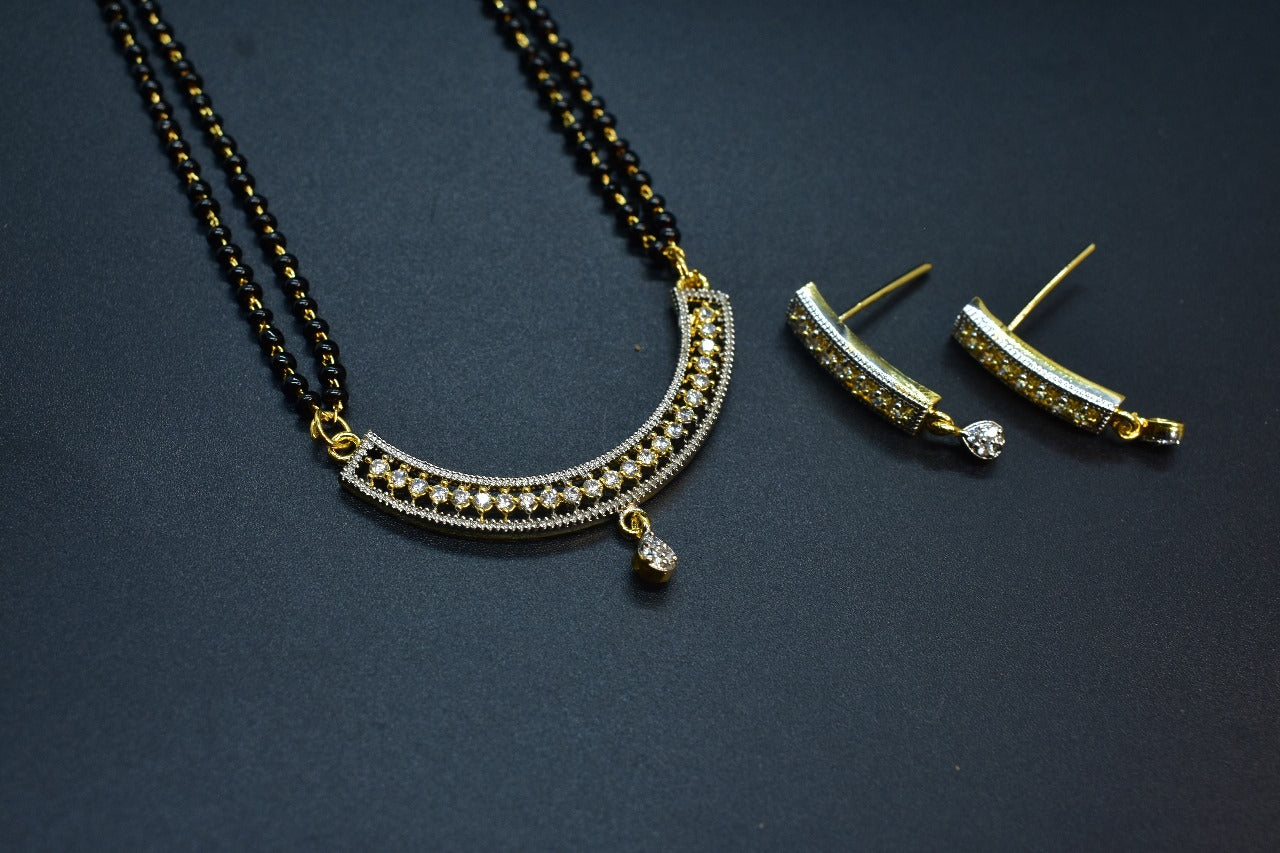 Samaira White Stone CZ Designer Mangalsutra Set