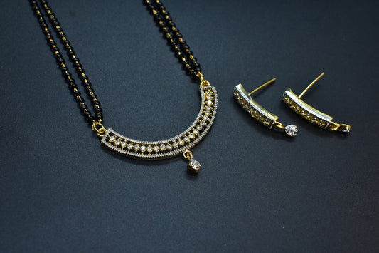 Samaira White Stone CZ Designer Mangalsutra Set