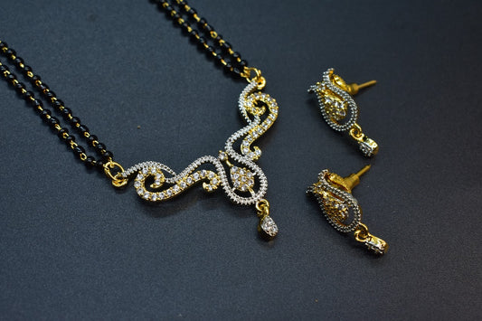 Taara White Stone CZ Designer Mangalsutra Set