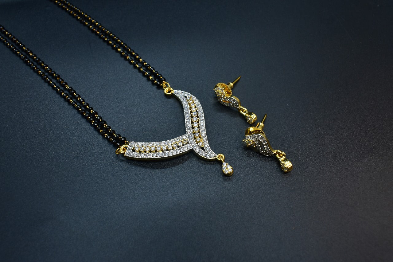 Sarah White Stone CZ Designer Mangalsutra Set