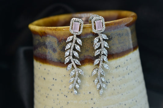Chanaya Silver Polish AD Designer Earrings