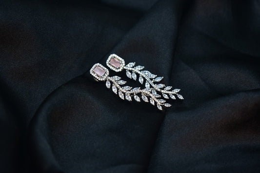 Chanaya Silver Polish AD Designer Earrings