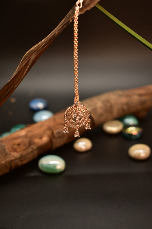 AD small Gold Mang tikka with AD dops on a branch