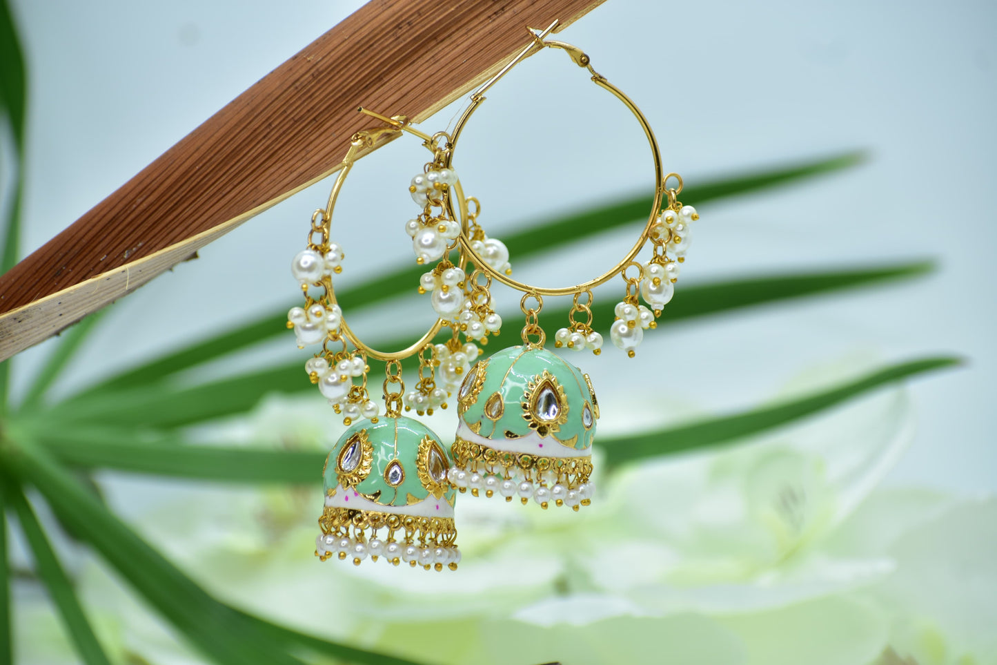 Naira Floral Polki Hoops